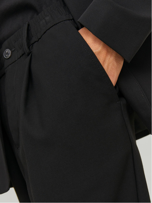 Jack & Jones Černé pánské zkrácené kalhoty Jack & Jones Karl