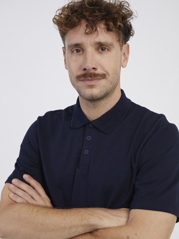 Jack & Jones Tmavě modré pánské polo tričko Jack & Jones Blamatt