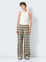 Noisy May Béžové dámské kárované kalhoty Noisy May Morgan