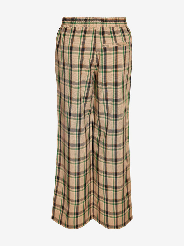 Noisy May Béžové dámské kárované kalhoty Noisy May Morgan