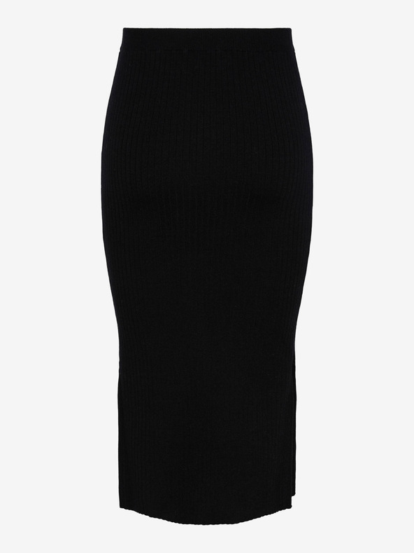 Pieces Černá dámská svetrová midi sukně Pieces Crista