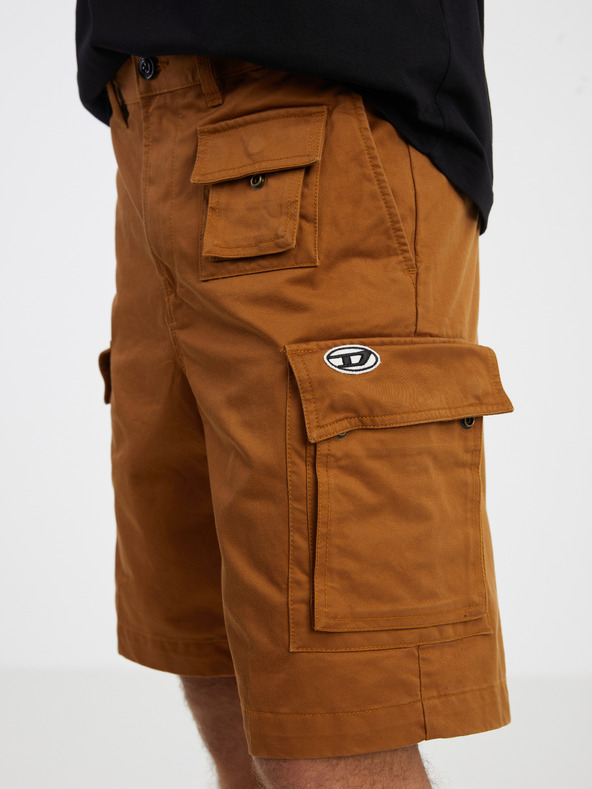 Diesel Hnědé pánské kraťasy s kapsami Diesel