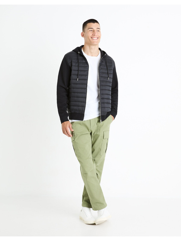 Celio Černá pánská prošívaná bunda Celio Fequilted