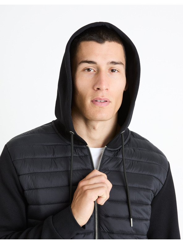 Celio Černá pánská prošívaná bunda Celio Fequilted