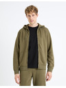 Celio Khaki pánská mikina s kapucí Celio Fethree