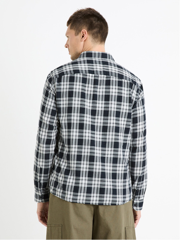 Celio Černá pánská kostkovaná košile Celio Fadro