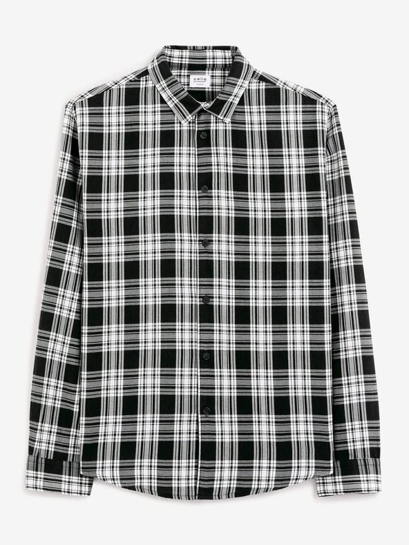 Celio Černá pánská kostkovaná košile Celio Fadro