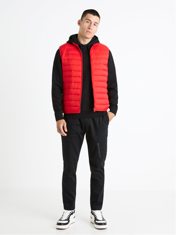 Celio Červená pánská prošívaná vesta Celio Fulock