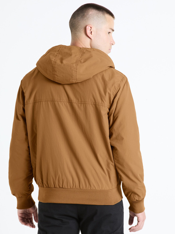 Celio Hnědá pánská bunda Celio Fuhoodie2