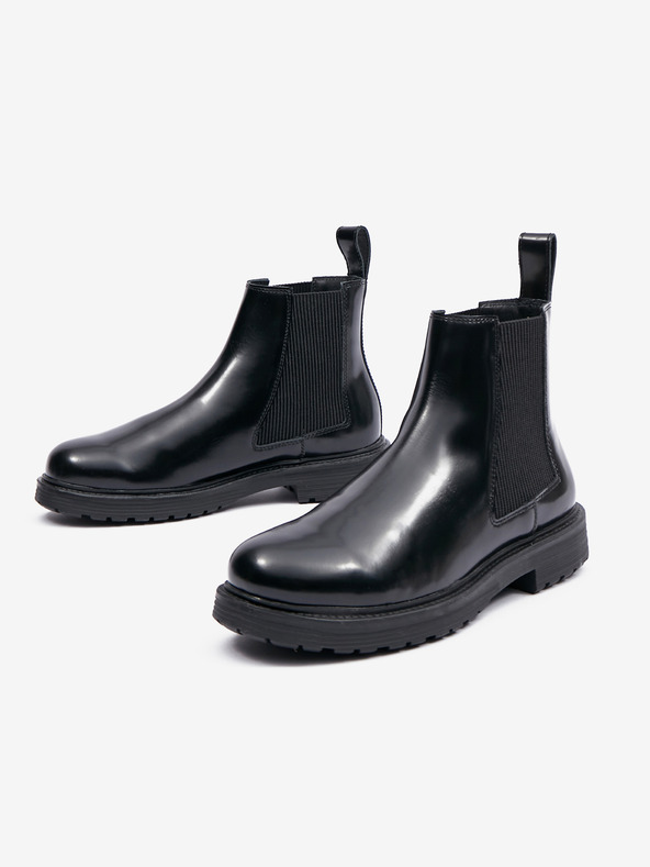 Diesel Černé pánské kožené kotníkové boty Diesel