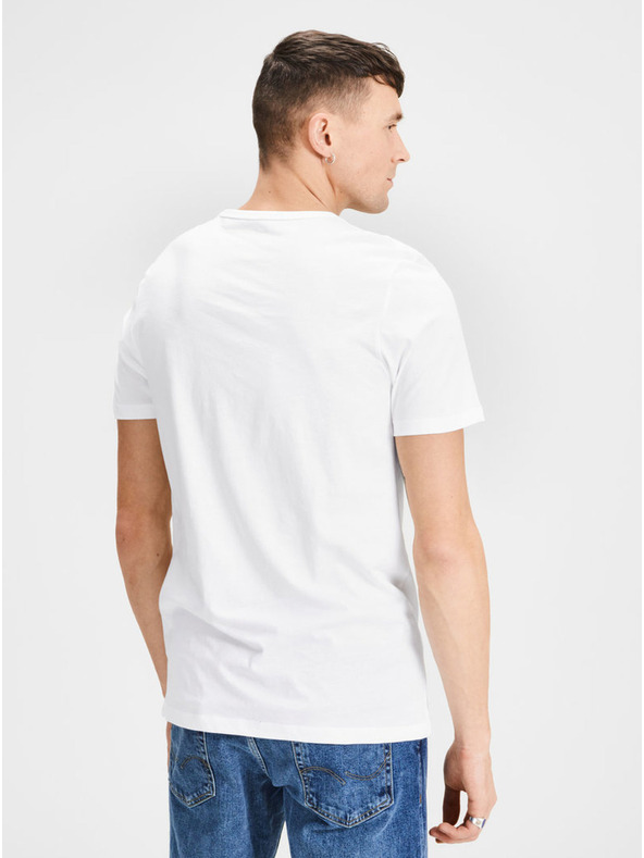 Jack & Jones Sada dvou bílých pánských triček s krátkým rukávem Jack & Jones Basic