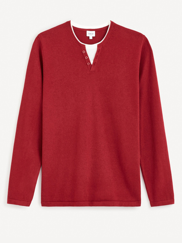 Celio Červený pánský svetr Celio Felano