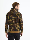 Celio Zeleno-hnědá pánská army mikina s kapucí Celio Felastmin