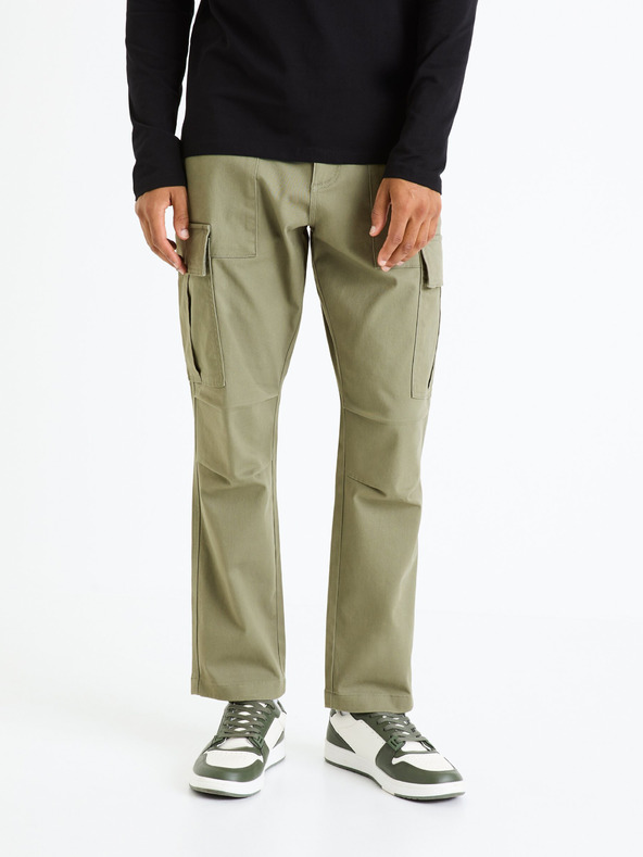 Celio Khaki pánské cargo kalhoty Celio Fopierre