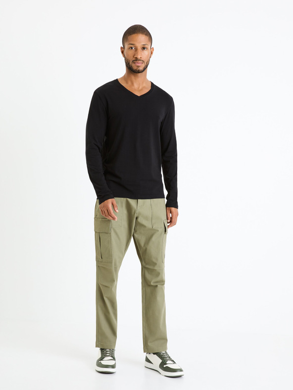 Celio Khaki pánské cargo kalhoty Celio Fopierre