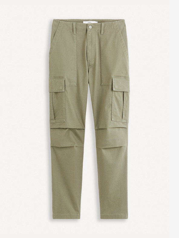 Celio Khaki pánské cargo kalhoty Celio Fopierre