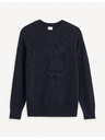 Celio Tmavě modrý pánský basic svetr Celio Cevlna
