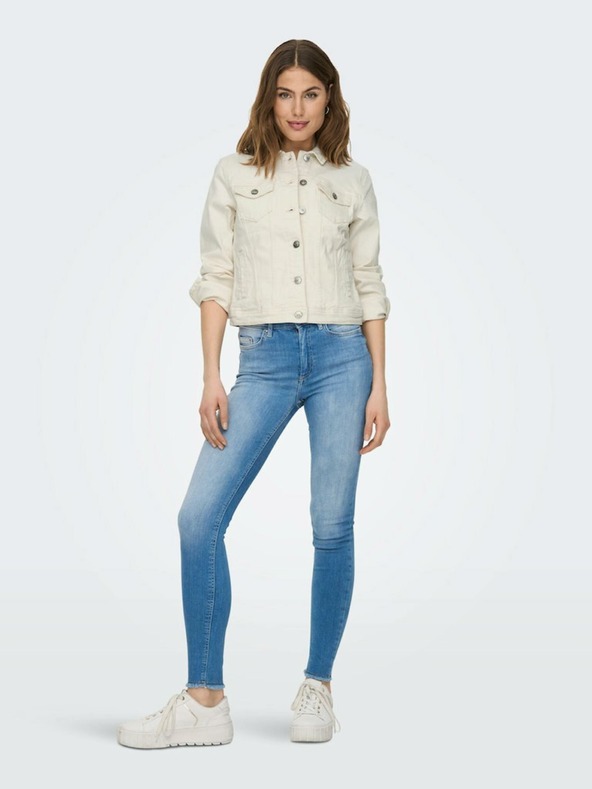 ONLY Krémová dámská džínová bunda ONLY Tia