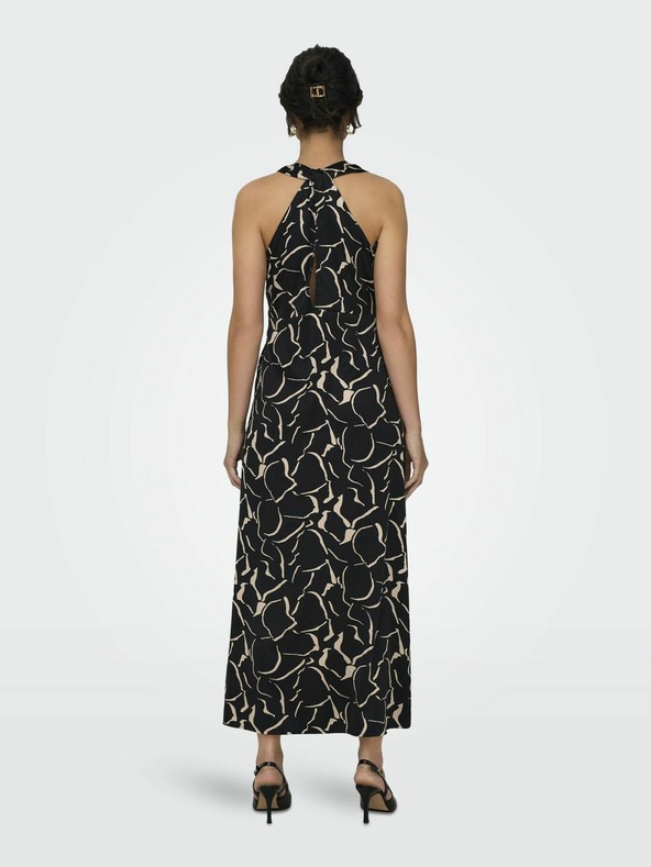 ONLY Černé dámské vzorované midi šaty ONLY Jane