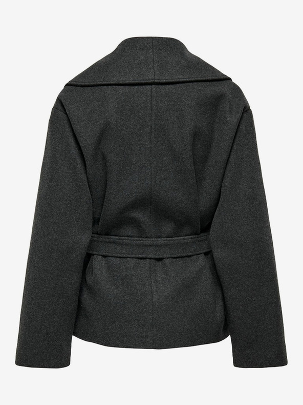 ONLY Tmavě šedý dámský krátký kabátek ONLY Augusta