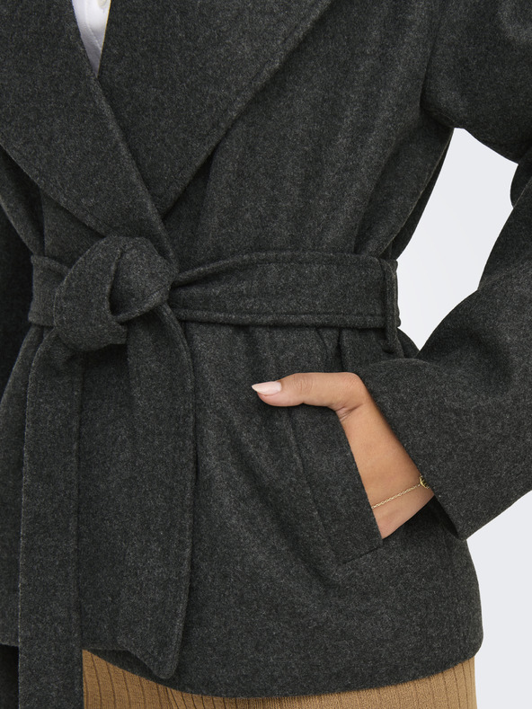 ONLY Tmavě šedý dámský krátký kabátek ONLY Augusta