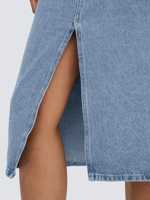 ONLY Světle modrá dámská džínová midi sukně ONLY Bianca