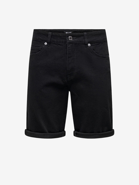 ONLY & SONS Černé pánské džínové kraťasy ONLY & SONS Ply
