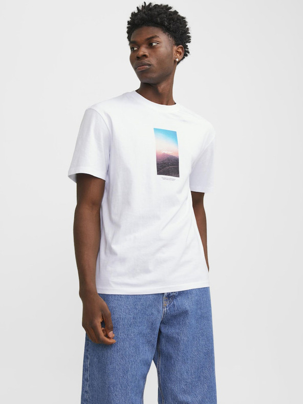 Jack & Jones Bílé pánské tričko Jack & Jones Vesterbro