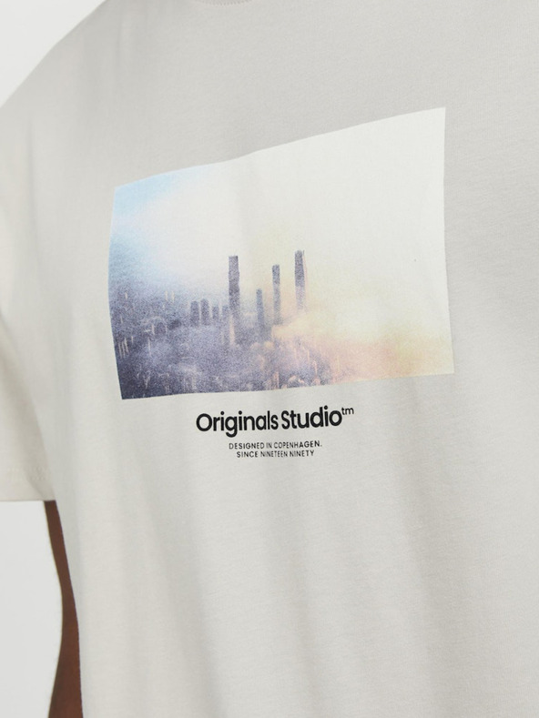 Jack & Jones Béžové pánské tričko Jack & Jones Vesterbro