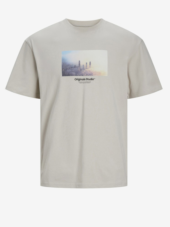 Jack & Jones Béžové pánské tričko Jack & Jones Vesterbro