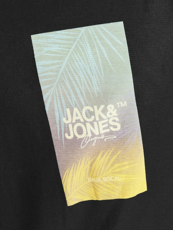 Jack & Jones Černé pánské tričko Jack & Jones Aruba