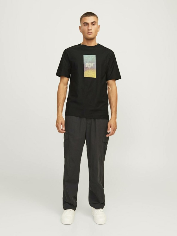 Jack & Jones Černé pánské tričko Jack & Jones Aruba
