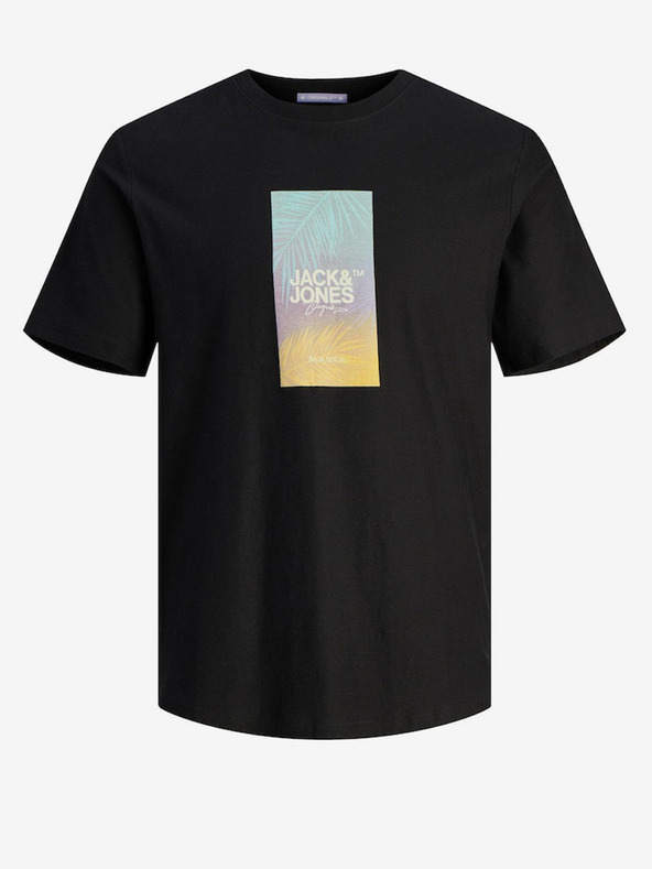 Jack & Jones Černé pánské tričko Jack & Jones Aruba