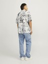 Jack & Jones Bílo-šedá pánská vzorovaná košile s krátkým rukávem Jack & Jones Guru