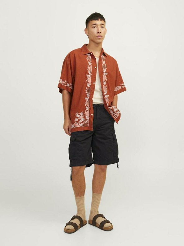 Jack & Jones Černé pánské cargo kraťasy Jack & Jones Cole