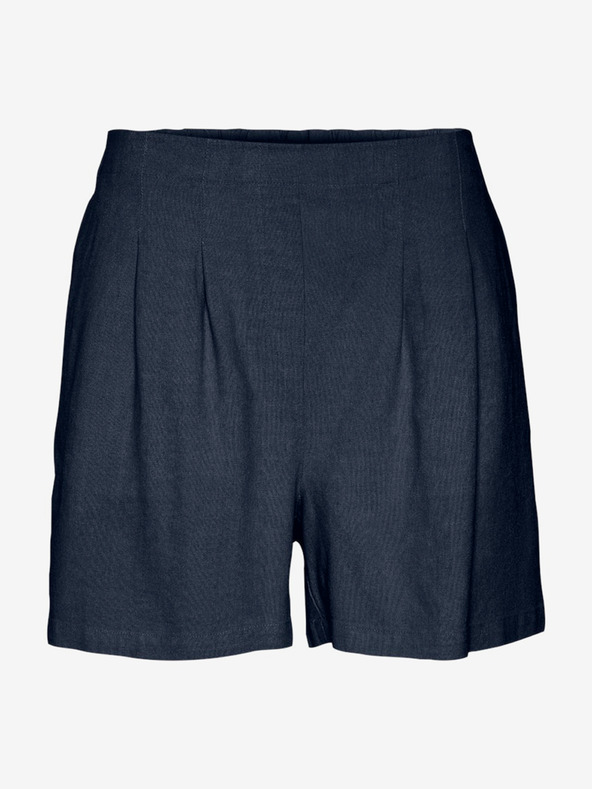 Vero Moda Tmavě modré dámské kraťasy s příměsí lnu Vero Moda Jesmilo