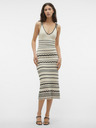 Vero Moda Černo-krémové dámské pruhované midi šaty Vero Moda Minou