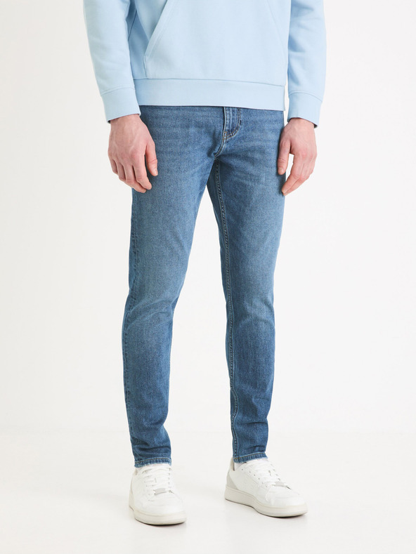 Celio Modré skinny fit džíny Celio Foskinny