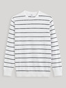 Celio Bílý pánský pruhovaný basic svetr Celio Decoton
