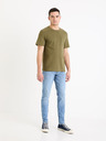 Celio Khaki pánské basic tričko Celio Gepik