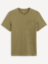 Celio Khaki pánské basic tričko Celio Gepik
