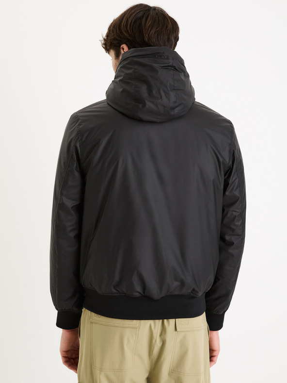 Celio Černá pánská bunda Celio Guhoodie
