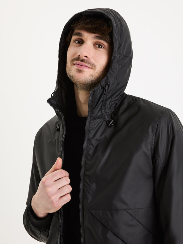 Celio Černá pánská bunda Celio Guhoodie