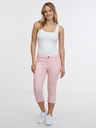 Sam 73 Světle růžové dámské tříčtvrteční slim fit džíny SAM 73 Amara