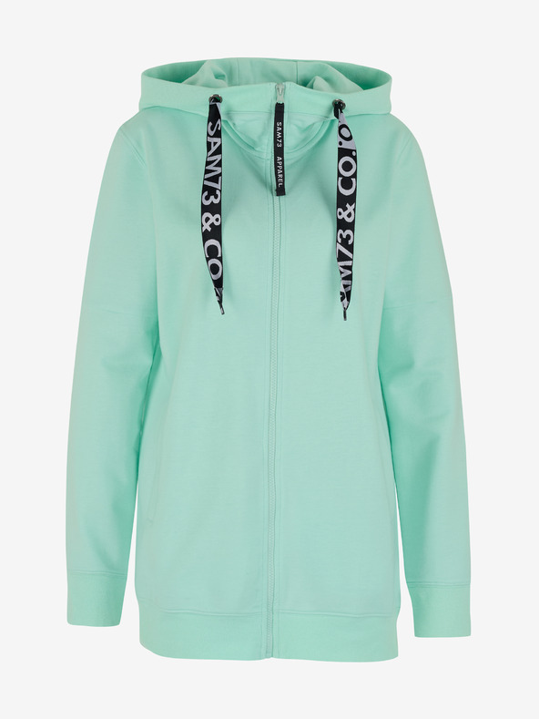 Sam 73 Tyrkysová dámská mikina na zip s kapucí SAM 73 Lisa