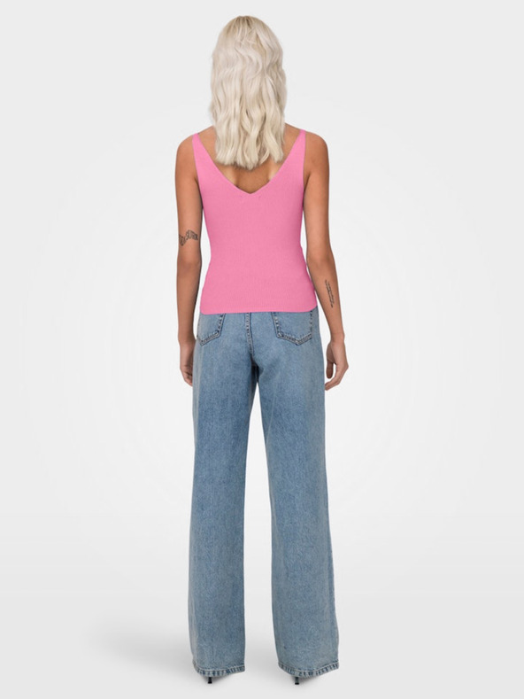 Jacqueline de Yong Růžové dámské basic tílko JDY Nanna