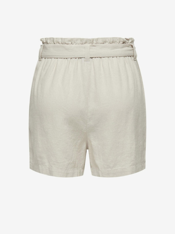 Jacqueline de Yong Krémové dámské lněné kraťasy JDY Say