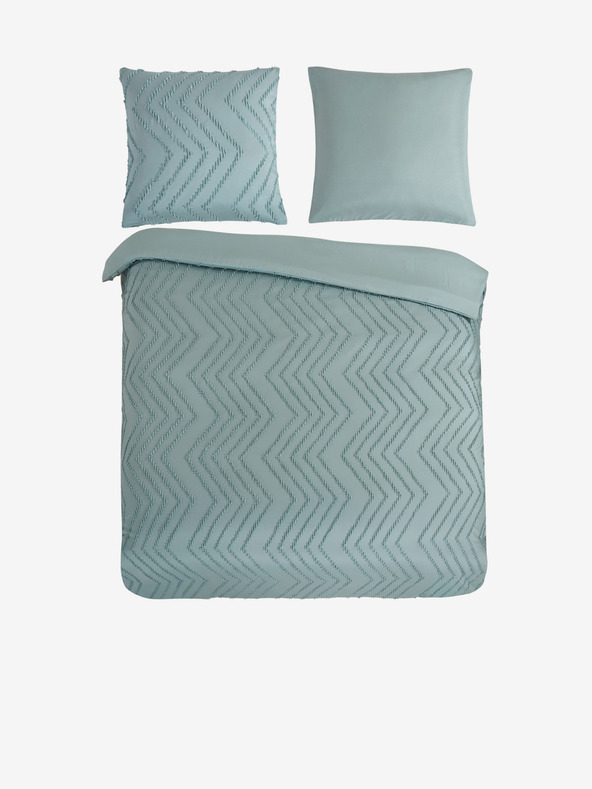Pure Zelené vzorované povlečení Pure 240 x 220 cm