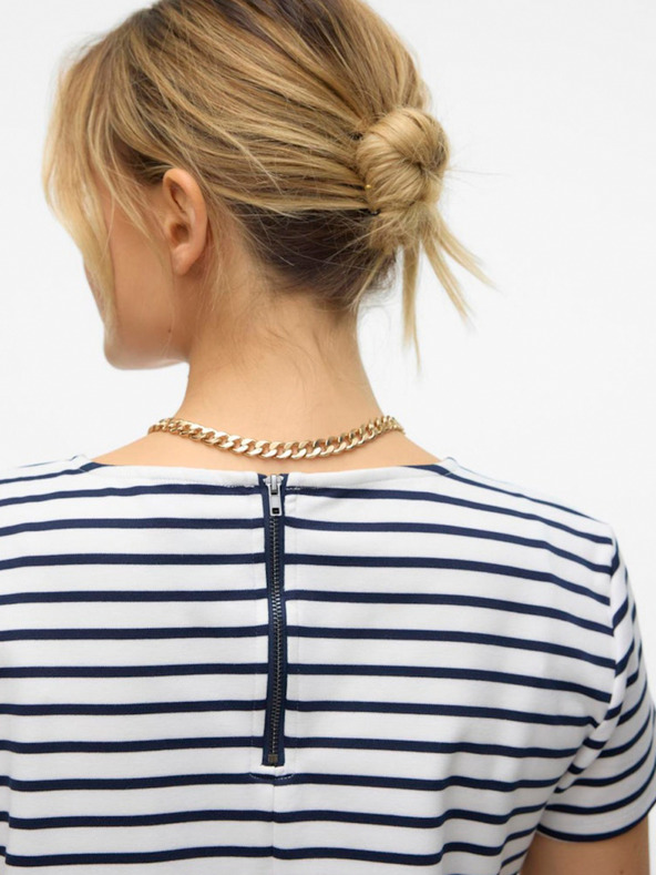 Vero Moda Modro-bílé dámské pruhované šaty Vero Moda Abby