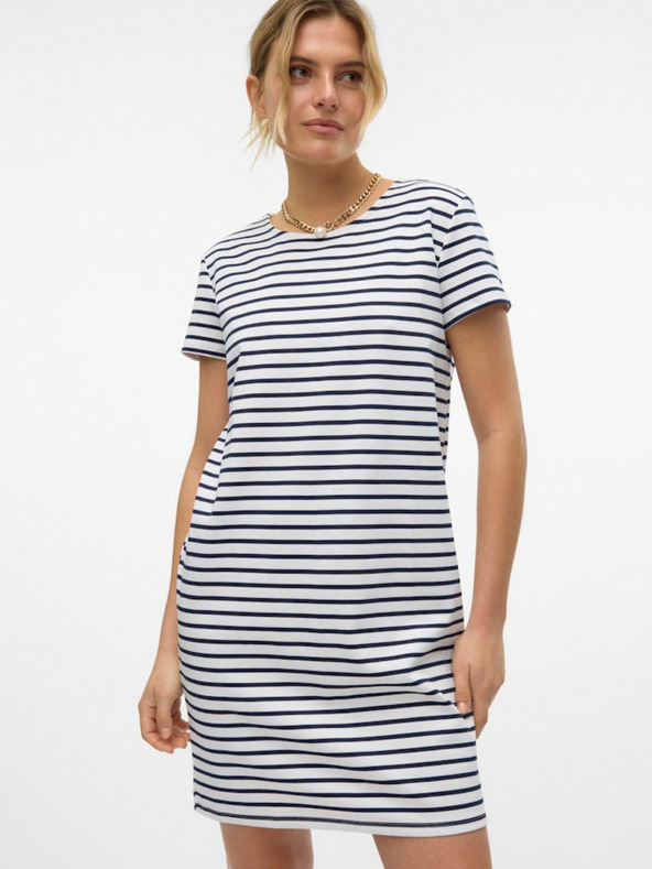 Vero Moda Modro-bílé dámské pruhované šaty Vero Moda Abby